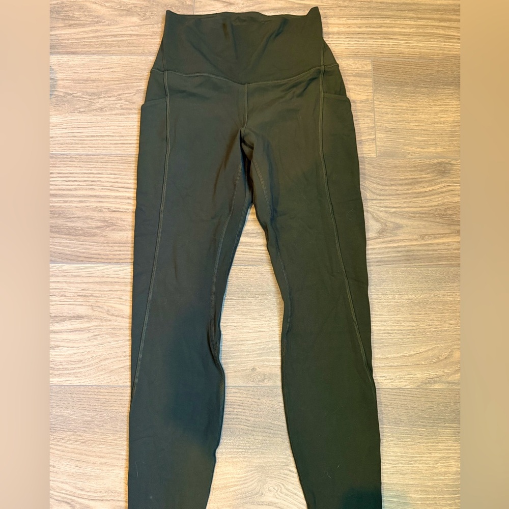 Lululemon align leggings w pockets. 25”. Dark olive
